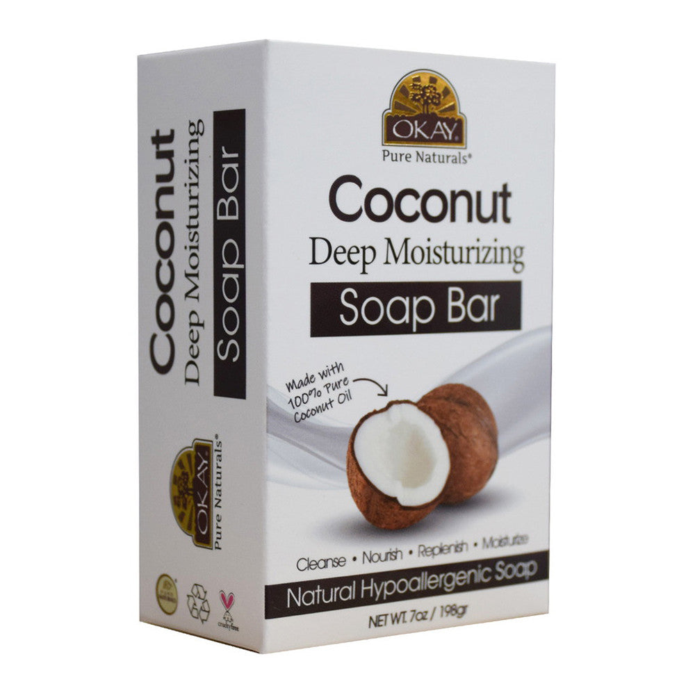 Okay Pure Naturals Coconut Deep Moisturizing Soap Bar, 7 Oz